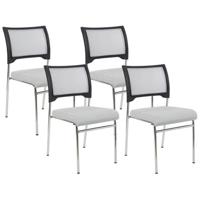 Beliani - SEDALIA - Set van 4 stoelen - Grijs - Polyester