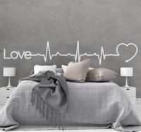 Tekst muursticker elektrocardiogram liefde