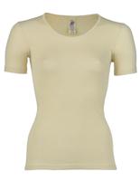 Dames T-Shirt Zijde Wol Engel Natur Kleur Gebroken wit Maat 42/44 - Large