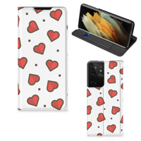 Samsung Galaxy S21 Ultra Hoesje met Magneet Hearts