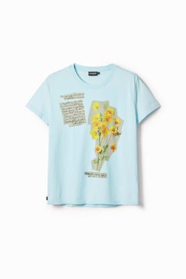 Bloemenpatches T-shirt - BLUE - S