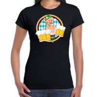 Oktoberfest verkleed t-shirt voor dames - Duits bierfeest kostuum/kleding - zwart - thumbnail