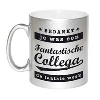 Fantastische collega laatste week mok / beker zilver bedankt cadeau collega 330 ml