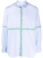 Comme Des Garçons Shirt chemise à bords rayés - Bleu