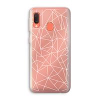 Geometrische lijnen wit: Samsung Galaxy A20e Transparant Hoesje