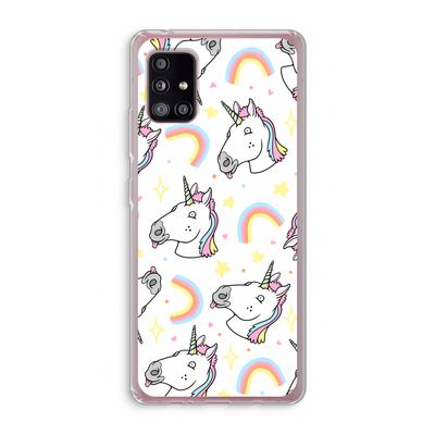 Rainbow Unicorn: Samsung Galaxy A51 5G Transparant Hoesje