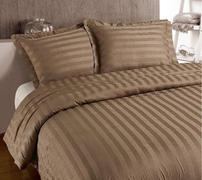 RoyalTextile - Hotel Stripe Dekbedovertrek - Taupe - 140 x 200/260
