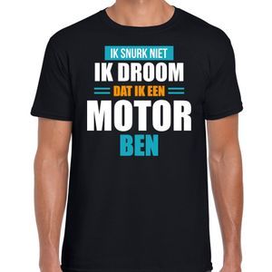 Droom dat ik motor ben fun tekst pyjama shirt zwart voor heren - Grappig slaapshirt / slaap kleding