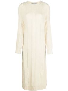 Golden Goose cable-knit crew neck dress - Blanc