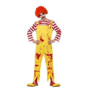 Rood/gele horror clown verkleedkleding voor heren 56-58 (XL)  -