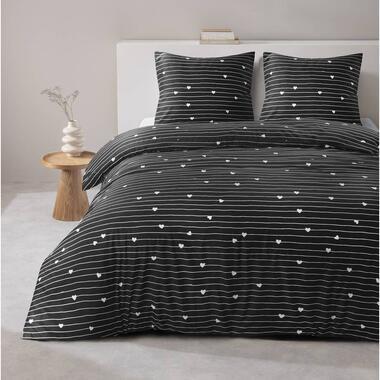 Dekbedovertrek Milou - zwart/wit - 240x220 cm