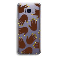 Hands dark: Samsung Galaxy S8 Transparant Hoesje - thumbnail
