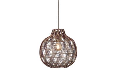 GOOD&MOJO Hanglamp 'Mendoza' Bamboe, 35cm, kleur Naturel/Burgundy