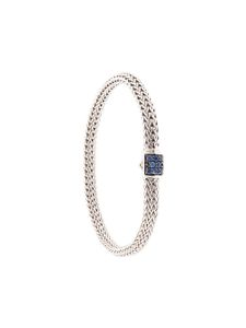 John Hardy bracelet Classic Chain 5 mm pavé de saphirs - Argent