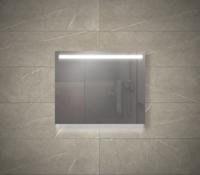 Badkamerspiegel Luca | 80x70 cm | Rechthoekig | Directe en indirecte LED verlichting | Drukschakelaar