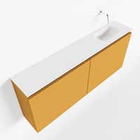 Toiletmeubel Mondiaz Ture | 120 cm | Meubelkleur Ocher | Eden wastafel Talc Rechts | Zonder kraangat