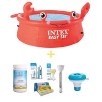 Intex Zwembad - Easy Set - 183 cm - Krab editie - Inclusief WAYS Onderhoudspakket