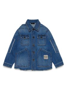 Nº21 Kids veste en jean à patch logo - Bleu