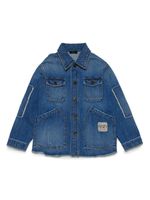 Nº21 Kids veste en jean à patch logo - Bleu - thumbnail