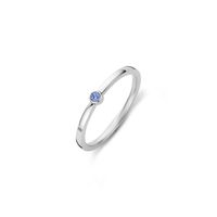 Melano Friends Ring Mini CZ Jeans Blauw | Zilver