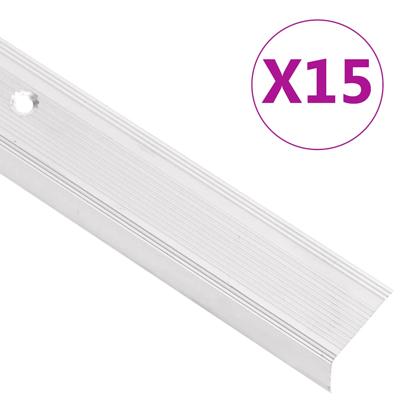 Trapneuzen L-vormig 15 st 90 cm aluminium zilverkleurig