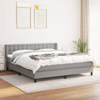 Boxspring met matras stof lichtgrijs 180x200 cm