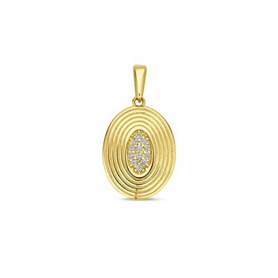 14k Geelgouden Hanger met Zirkonia - Een Sprankelend Accessoire voor Elke Gelegenheid