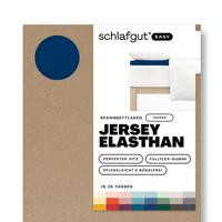 Schlafgut Schlafgut EASY Jersey Elasthan Topper Hoeslaken XL - 180x200 - 200x220 570 Blue Deep - thumbnail
