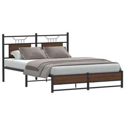 Bedframe zonder matras bewerkt hout bruin eikenkleur 150x200 cm