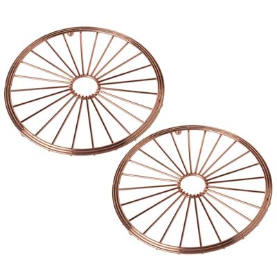Cosy & Trendy ronde pannen onderzetters - Set van 2x stuks - metaal - koper - D20 cm