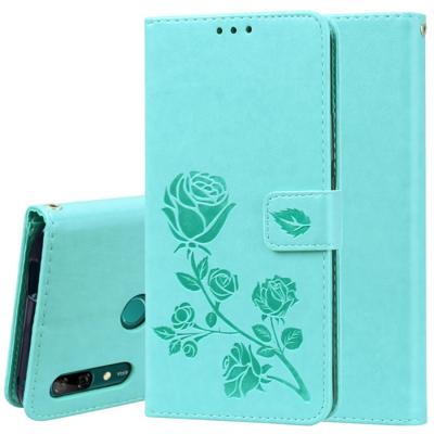 Rose reliëf horizontale Flip PU lederen draagtas voor Huawei P Smart Z met houder & kaartsleuven & portemonnee (groen)