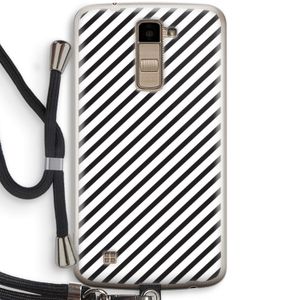 Strepen zwart-wit: LG K10 (2016) Transparant Hoesje met koord