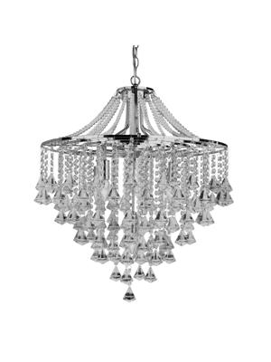 Kroonluchter Dorchester 5Lt Chrome Metal & Crystal
