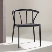 Nohr Tuinstoel 'Charlina' Wicker, kleur Zwart Nohr Tuinstoel 'Charlina' Wicker, kleur Zwart