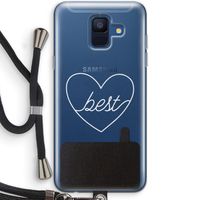Best heart pastel: Samsung Galaxy A6 (2018) Transparant Hoesje met koord