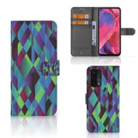OPPO A54 5G | A74 5G | A93 5G | Book Case | Abstract Green Blue