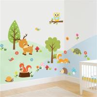 Eenvoudige DIY bos dieren Owl kamer slaapkamer achtergrond voor muur stickers