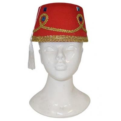 Funny Fashion Fez hoedje - met decoraties - rood - voor volwassenen - 1001 nacht - Marokkaans Funny Fashion Fez hoedje - met decoraties - rood - voor volwassenen - 1001 nacht - Marokkaans