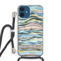 Watercolor Agate: iPhone 12 mini Transparant Hoesje met koord Watercolor Agate: iPhone 12 mini Transparant Hoesje met koord