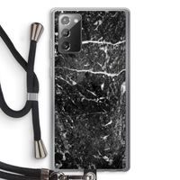 Zwart marmer: Samsung Galaxy Note 20 / Note 20 5G Transparant Hoesje met koord