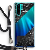 Zwart marmer: Huawei P30 Pro Transparant Hoesje met koord