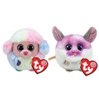 Ty - Knuffel - Teeny Puffies - Rainbow Poodle & Colby Mouse