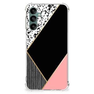 Samsung Galaxy A24 Shockproof Case Zwart Roze Vormen