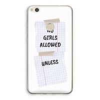 No Girls Allowed Unless: Huawei Ascend P8 Lite (2017) Transparant Hoesje