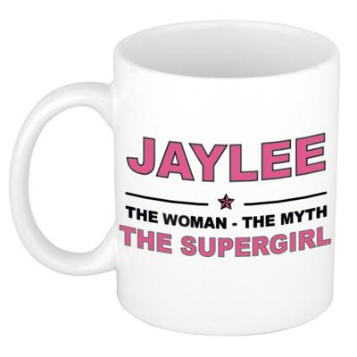 Jaylee cadeau mok - Woman Myth Supergirl - naam koffiemok - 300 ml - collega - moederdag Jaylee cadeau mok - Woman Myth Supergirl - naam koffiemok - 300 ml - collega - moederdag
