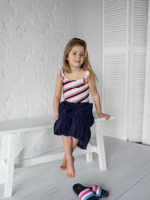 Quapi Meisjes top - Feden - Rood / wit gestreept