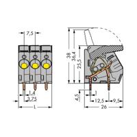 WAGO 2706-110 Veerkrachtklemblok 6.00 mm² Aantal polen 10 Grijs 15 stuk(s)