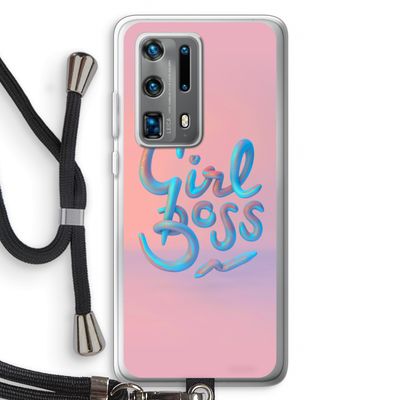 Girl boss: Huawei P40 Pro Plus Transparant Hoesje met koord