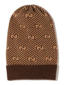 Gucci Kids bonnet à logo GG - Marron