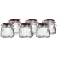 Weckpot/inmaakpot - 6x - 1L - glas - met beugelsluiting - koperen deksel